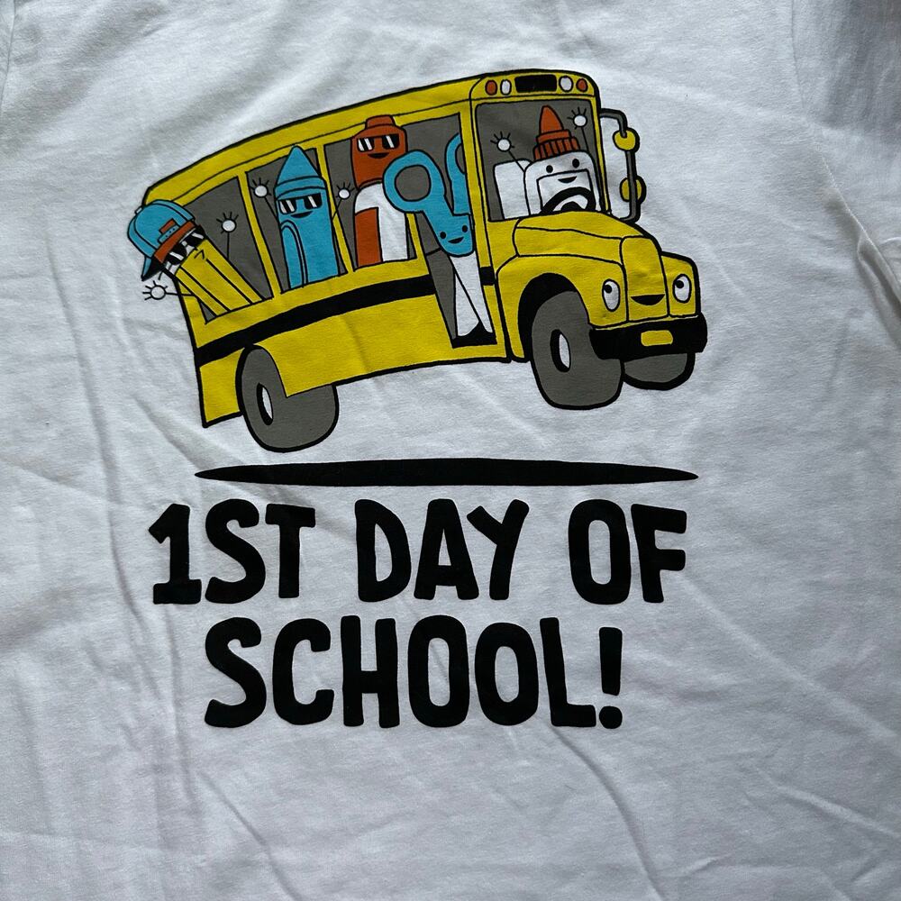 NWT The Children’s Place Boys “First Day of School” Graphic T-shirt in Size XXL.